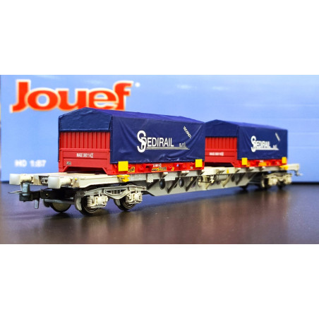 1/87 JOUEF WAGON PORTE CONTAINER SPEDIRAIL SNCF