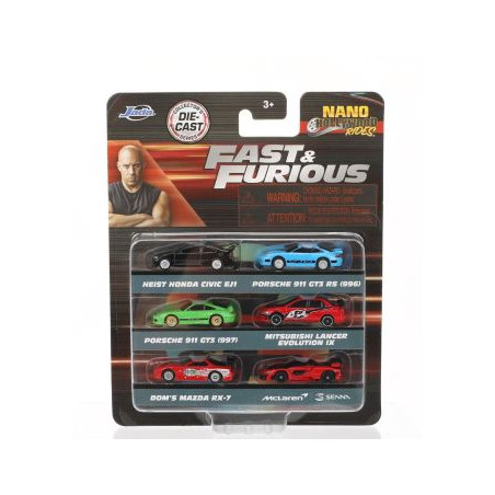SET DE 6 VOITURES NANO FAST AND FURIOUS  JADA