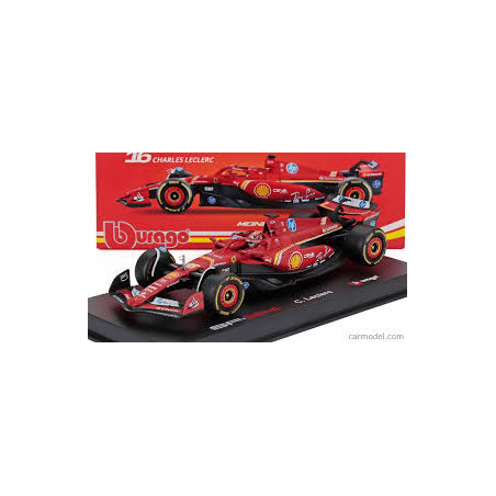 FERRARI F1 SF-24 TEAM SCUDERIA FERRARI N°16 CHARLES LECLERC GRAND PRIX DE MONACO 2024 1ER 1/43 BURAGO