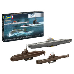 COFFRET 70 ANS BUNDESWEHR WILHELM BAUER , TYPE 206A et TYPE 212A 1/144 REVELL