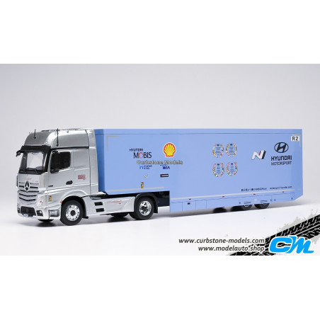 MERCEDES BENZ ACTROS MP4 HYUNDAI MOTORSPORT WRC TRANSPORT 2024 1/43 IXO