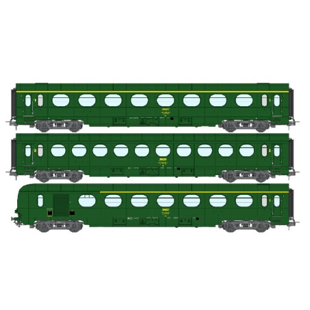 1/87 REE COFFRET DE 3 VOITURES ALLEGEES SAUCISSON SNCF