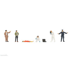 1/87 NOCH PERSONNAGE POLICE JUDICIAIRE AVEC CADAVRE