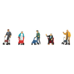 1/87 NOCH PERSONNAGE PERSONNES AGEES AVEC DEAMBULATEUR