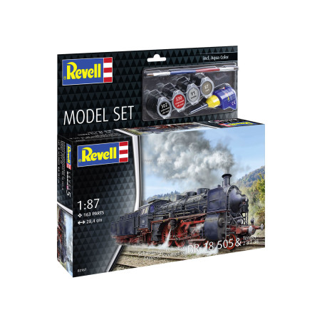 1/87 REVELL MODEL SET LOCOMOTIVE A VAPEUR BR 18 505 MIT TENDER 2'3' T38