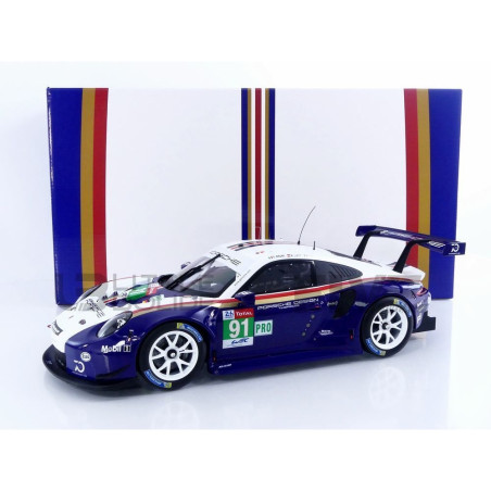 PORSCHE 911 991 RSR N°91 24H DU MANS 2018 2EME 1/12 IXO