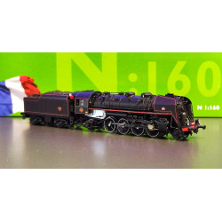 1/160 ARNOLD LOCOMOTIVE A VAPEUR 141R568 TENDER CHARBON LIVREE NOIRE SNCF ANALOGIQUE