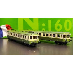 1/160 ARNOLD AUTORAIL DIESEL RGP2 LIVREE VERT ET CREME SNCF ANALOGIQUE