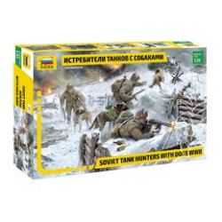 CHASSEURS DE CHARS RUSSES + CHIENS 1/35 ZVESDA