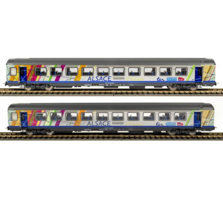 1/87 PIKO COFFRET 2 VOITURES VOYAGEURS CORAIL ALSACE SNCF