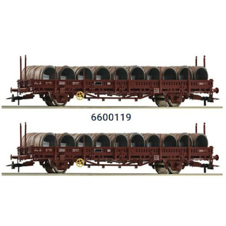 1/87 ROCO COFFRET DE 2 WAGONS PLAT SNCF