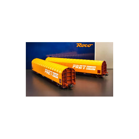 1/87 ROCO COFFRET DE 2 WAGONS BACHES FRET SNCF