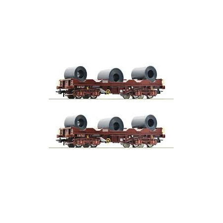 1/87 ROCO COFFRET DE 2 WAGONS PORTE COILS SNCB