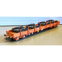 1/87 JOUEF WAGON PLAT CHARGE DE BOGIES Y25 SNCF