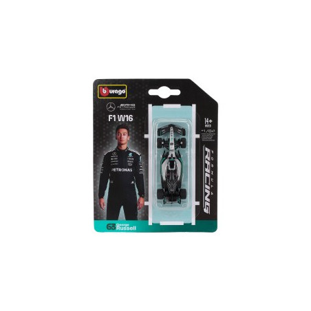 MERCEDES GP F1 W16 TEAM AMG PETRONAS MOTORSPORT N°63 GEORGES RUSSELL 2025 1/64 BURAGO