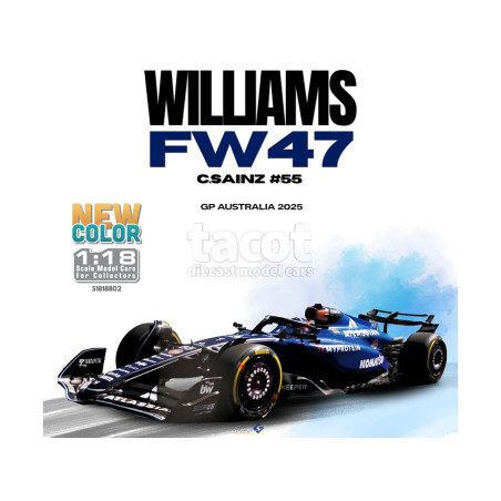 WILLIAMS F1 TEAM FW47 N°55 CARLOS SAINZ GRAND PRIX D'AUSTRALIE 2025 1/18 SOLIDO