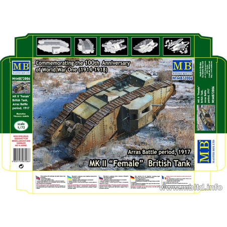 MK II FEMALE PERIODE BATAILLE D'ARRAS 1917 1/72 MASTERBOX