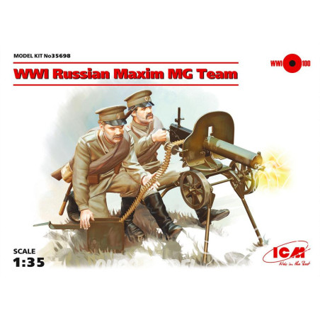 EQUIPEMENT DE MITRAILLEUSE RUSSE MG + FIGURINES 1/35 ICM