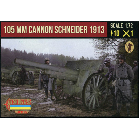 CANON SCHNEIDER 105MM 1913 + FIGURINES  1/72 STRELETS