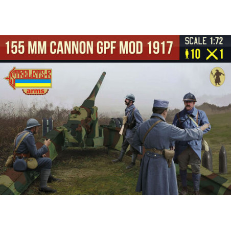 CANON GPF 155 MM 1917 + FIGURINES  1/72 STRELETS