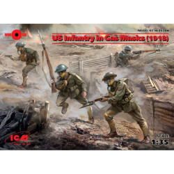 INFANTERIE AMERICAINE AVEC MASQUE A GAZ 1918 1/35 ICM