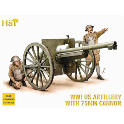 ATTILLERIE US 75MM AVEC FIGURINE 1/72 HAT