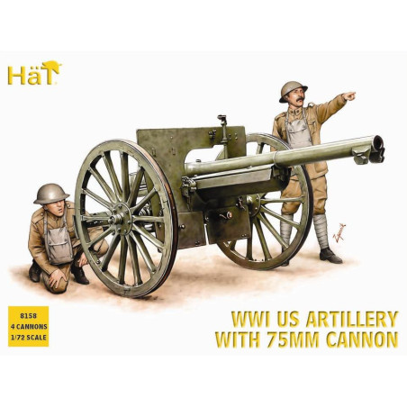 ATTILLERIE US 75MM AVEC FIGURINE 1/72 HAT