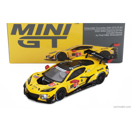 CHEVROLET CORVETTE Z06 GT3 R N°3 24H IMSA DAYTONA 2025 1/64 MINI GT