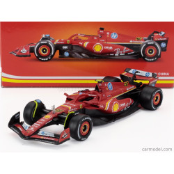 FERRARI F1 SF-24 TEAM SCUDERIA FERRARI N°55 CARLOS SAINZ GRAND PRIX DE MONZA 2024 4EME 1/43 BURAGO