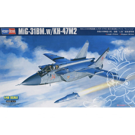 MIG-31BM.W/KH-47M2 1/48 HOBBY BOSS