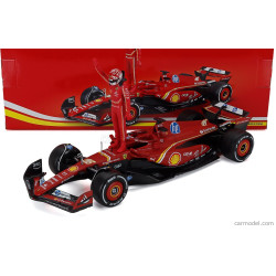 FERRARI F1 SF-24 TEAM SCUDERIA FERRARI N°16 CHARLES LECLERC 2024 AVEC PILOTE 1/24 BURAGO
