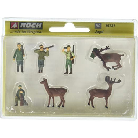 1/87 NOCH PERSONNAGES CHASSE AUX CERFS